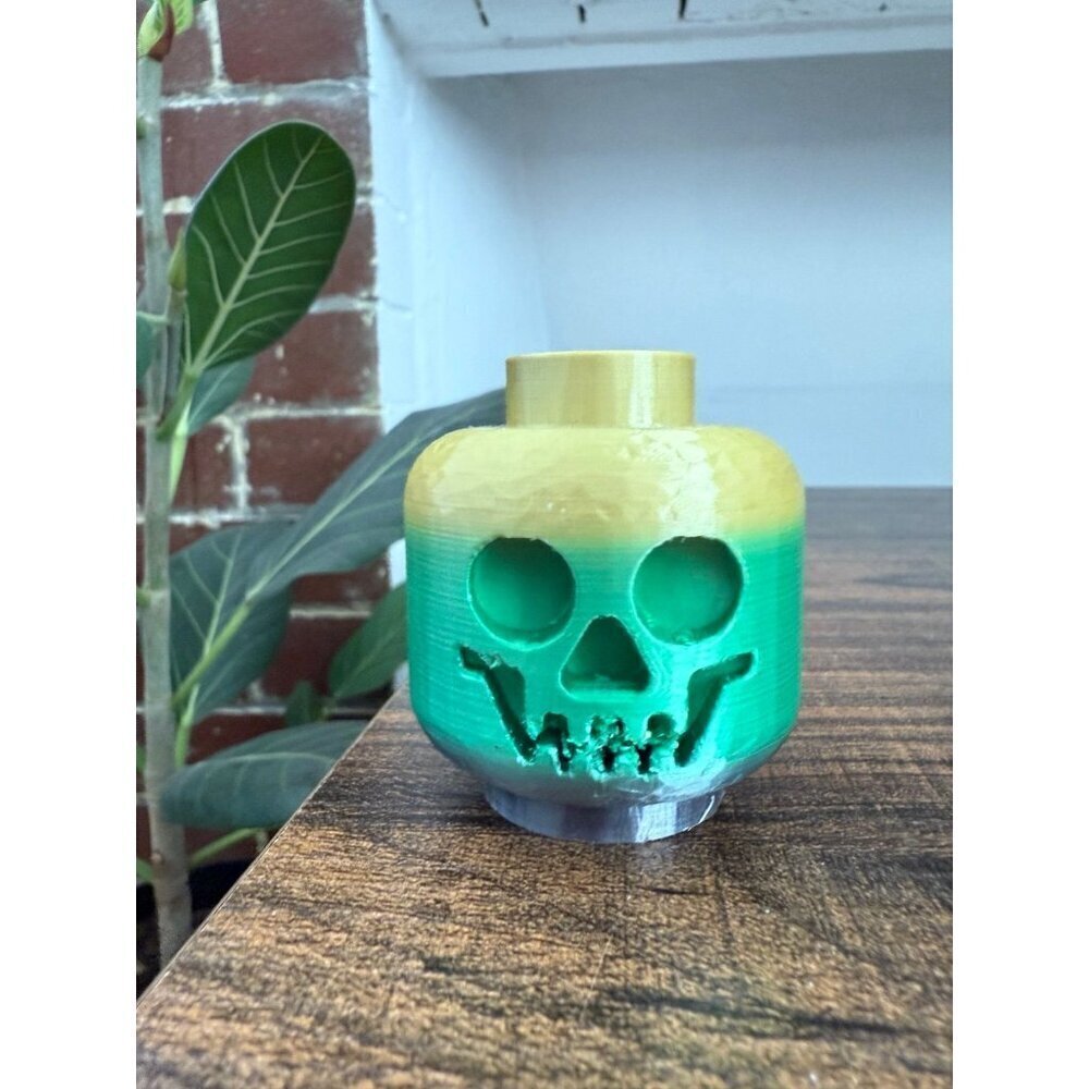 3-D printed skull Lego head